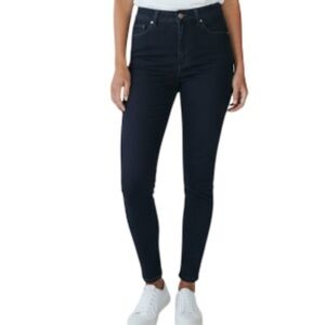 Ricki's High Rise Skinny Twill Jeans Black Stretch Size 8